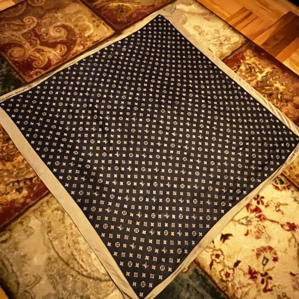 Louis Vuitton blue silk shawl